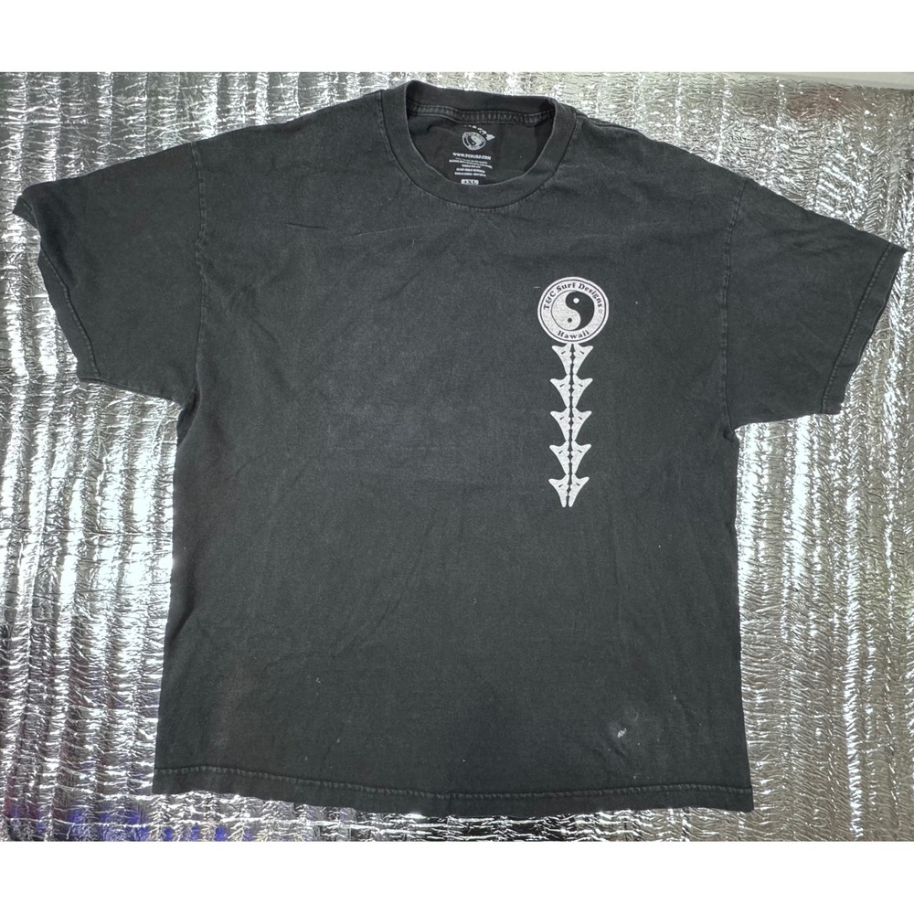 T&C Surf Designs Hawaii Tribal Stingray T-Shirt Mens 2XL Black Short Sleeve